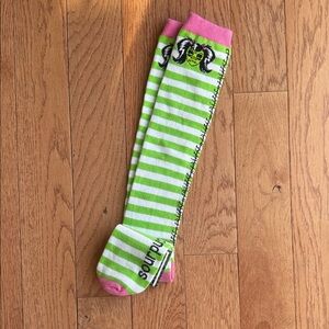 Sourpuss Green and Pink Striped Zombie Socks